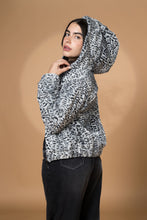 Load image into Gallery viewer, Women&#39;s Fur Leopard Jacket -Black &amp; Grey (Size S-M-L)
