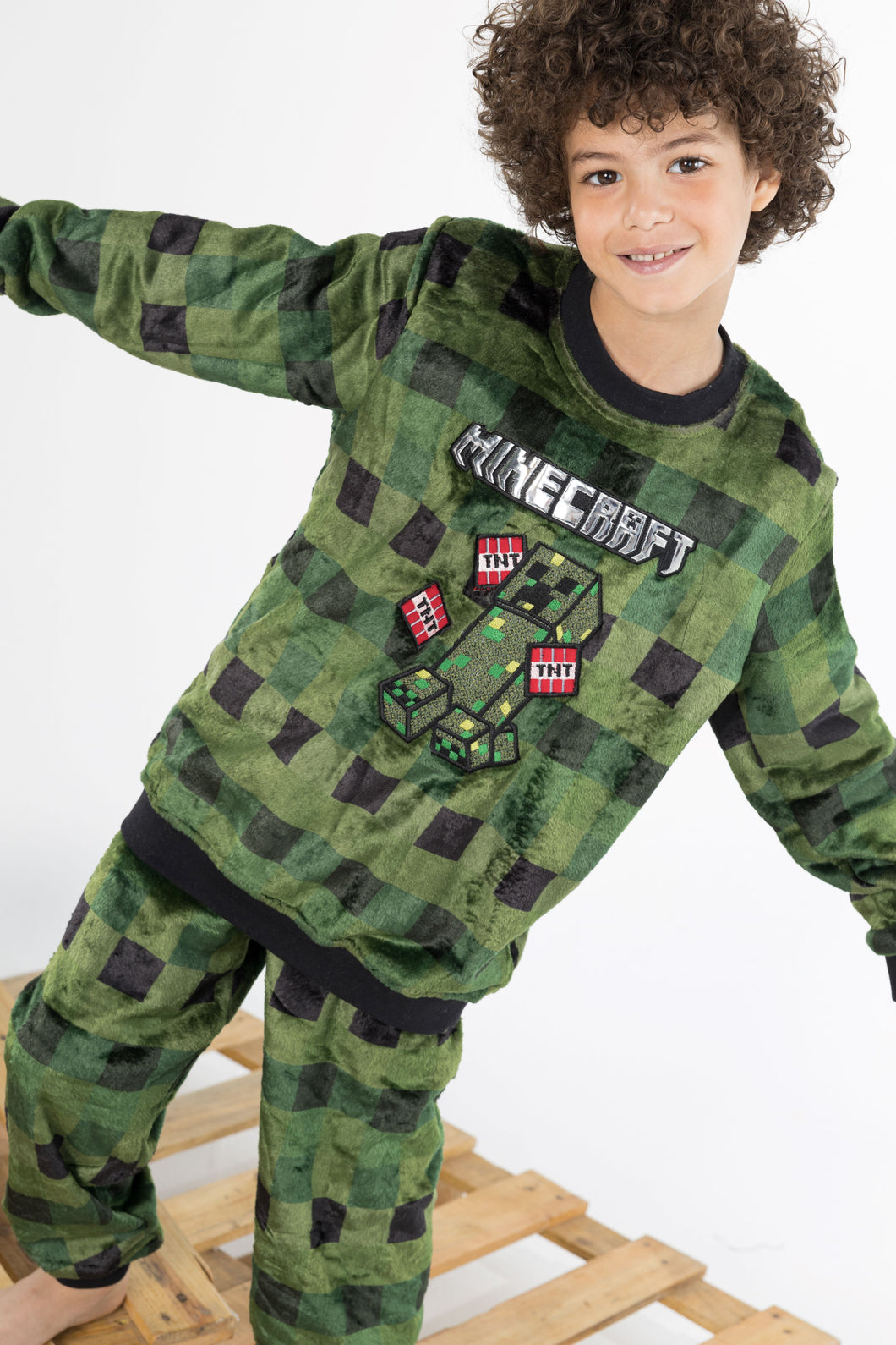 Boys' Minecraft Fleece Pyjamas (Size 14)