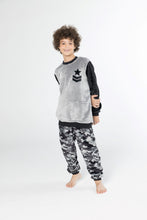 Load image into Gallery viewer, Boys&#39; Grey Star Camouflage Fleece Pyjamas (Sizes 10-12 yrs)
