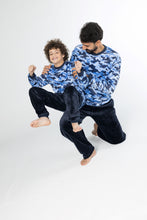 Load image into Gallery viewer, Boys&#39; Blue Camouflage Fleece Pyjamas (Sizes 10-12 yrs)
