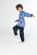 Load image into Gallery viewer, Boys&#39; Blue Camouflage Fleece Pyjamas (Sizes 10-12 yrs)
