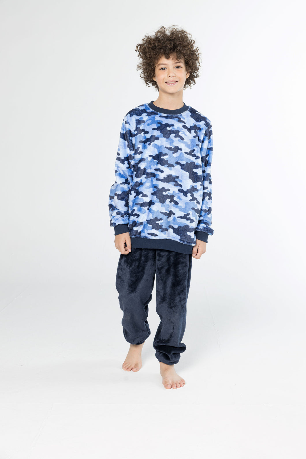 Boys' Blue Camouflage Fleece Pyjamas (Sizes 10-12 yrs)