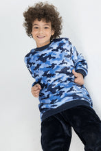 Load image into Gallery viewer, Boys&#39; Blue Camouflage Fleece Pyjamas (Sizes 10-12 yrs)
