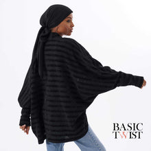 Load image into Gallery viewer, Women&#39;s Stripey Cardigan in Black OFFER!!!
