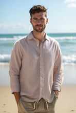 Load image into Gallery viewer, Men&#39;s Cotton Linen Shirts - Beige
