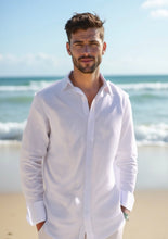 Load image into Gallery viewer, Men&#39;s Cotton Linen Shirts - White
