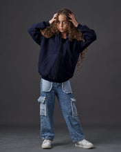 Load image into Gallery viewer, Jacket-Navy with NAVY Fur Lining-(Sizes 7-14 yrs)
