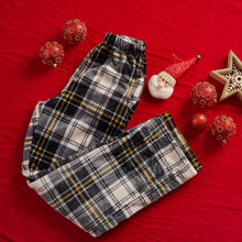 Load image into Gallery viewer, Men&#39;s Black &amp; White Checked Christmas Trousers(Size S-XL)
