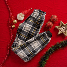 Load image into Gallery viewer, Boy&#39;s Black &amp; White Checked Christmas Trousers (Size 14)
