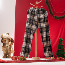 Load image into Gallery viewer, Men&#39;s Black &amp; White Checked Christmas Trousers(Size S-XL)
