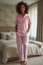 Load image into Gallery viewer, Women&#39;s Pyjamas- Pink Gingham (Size:S-XL)
