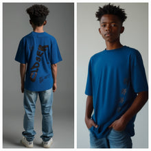 Load image into Gallery viewer, Kid&#39;s Oversized T-Shirts - Petrol Blue-Closer
