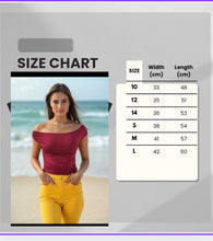 Load image into Gallery viewer, Basic Top- Offshouder- Burgundy (Sizes 10.12.14.S.M.L)

