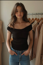Load image into Gallery viewer, Basic Top-Offshoulder-Black (Sizes:10.12.14.S.M.L)
